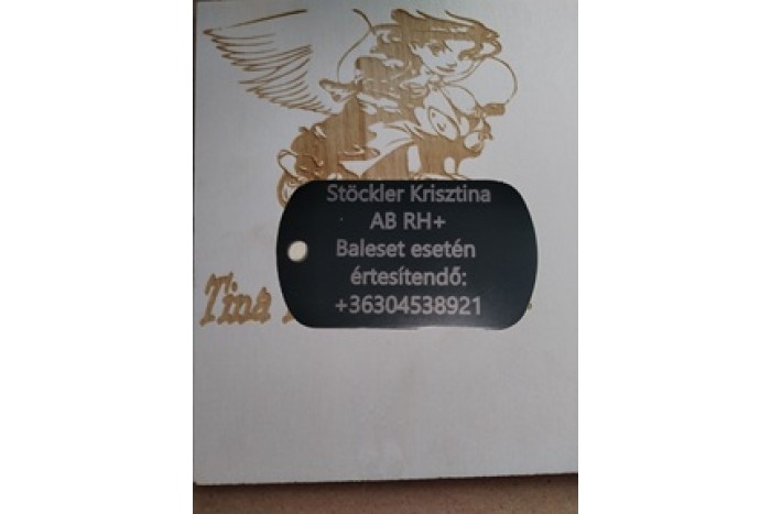 Gravírozott "dögcédula"