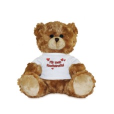 Plüss barna maci, személyre szabható pólóban